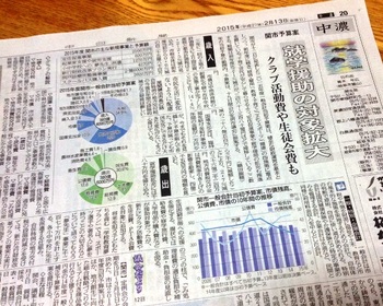 関市予算案　就学援助の対象拡大　中日新聞2015-02-13.jpg